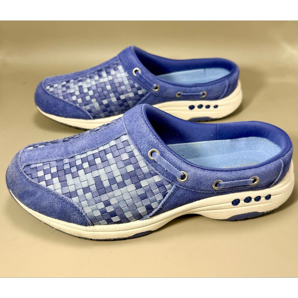 Easy Spirit Navy Blue Woven Open Back Slip On Shoes Size 7W NWOT